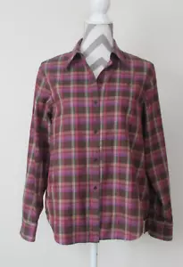 Lauren Ralph Lauren 3295 Button Up Shirt Women's Large L Long Slv Check Purple - Picture 1 of 8