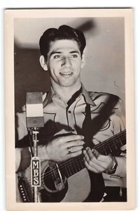 Postcard RPPC MBS Radio Musician Guitar Singer 1951 Vintage Broadcast Microphone - Picture 1 of 2