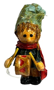 Vintage Handmade Paper Mache Drummer Boy Ornament 6" - Picture 1 of 6