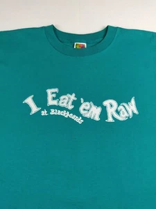 I Eat Em Raw Blackbeards Inn Men's Size Large Green Tshirt New Smyrna Beach FL - Picture 1 of 4
