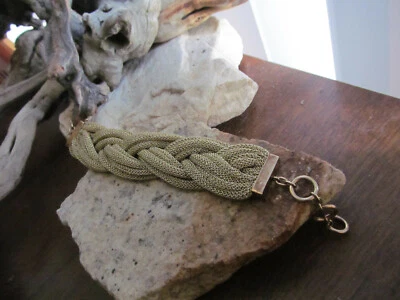 Brazalete Adami and Martucci 925 marcado malla de oro trenzado cierre de palanca Foto 1 de 4