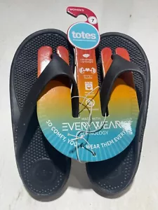 Totes Every Wear leichte wasserdichte schwarze Damen-Flip-Flop-Sandalen Größe 7 - Bild 1 von 2