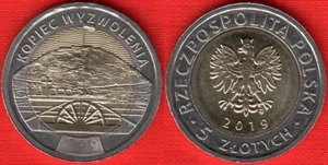 Poland 5 zlotych 2019 "Liberation Mound" BiMetallic UNC - Picture 1 of 1