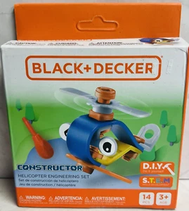 Black + Decker Constructor Helicopter Engineering Set DIY STEM Toy 14 Pcs Age 3+ - Picture 1 of 2