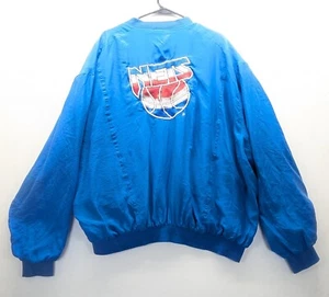Vintage Retro NBA NEW JERSEY NETS Zipup Lightweight Windbreaker %100 Silk Sz XL - Picture 1 of 11