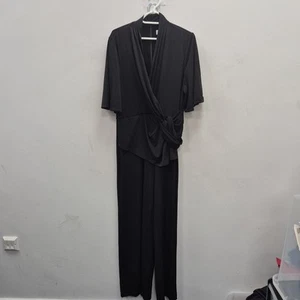 Vestido Mono Elástico Elegante Elegante Jersey Negro The Fold Sutri Talla Uk 16 Mujeres - Imagen 1 de 7