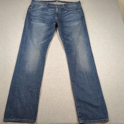7 For All Mankind Jeans Mens 36 (Fit 38x33) Blue Denim Standard Straight Stretch - Image 1 of 4