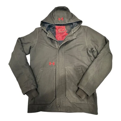 Under Armour Burley Jacket Mens Small Brown Hunting Hooded Canvas Coat - Image 1 of 4