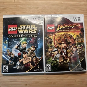 Lego Star Wars The Complete Saga e Indiana Jones (¡paquete de 2 juegos!) CIB - Imagen 1 de 7