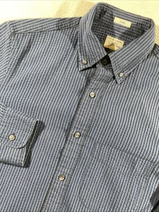 Camicia J Crew uomo piccola blu abbottonata abito preppy slim fit seersucker vintage - Foto 1 di 8