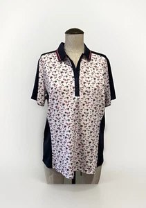 Women’s Callaway Navy and floral Print Golf Shirt Large- EUC - Picture 1 of 5