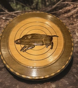 Carved Wood Wild Boar Hunt Target Vtg German Boar Is Wood - Target Is Not Hand - Picture 1 of 5