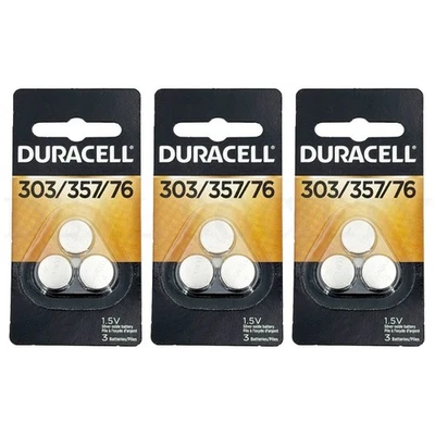 Batería de botón de óxido de plata Duracell 303/357/76, 3 unidades cada lote de 3 Foto 1 de 3