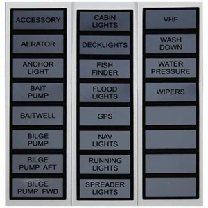 Marpac Marine Label Kit for Switch Panel Basic. Fits all Marpac switch panels - Picture 1 of 10
