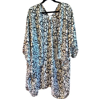 Poncho Cato Kimono Estampado Animal Cubierta Túnica Fluida Top Talla Única Foto 1 de 4