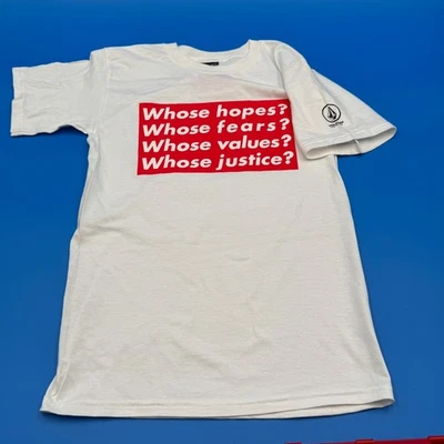 NWOT Volcom x Performa 17 Barbara Kruger Collaboration TShirt Mens Size XS White - Image 1 of 4