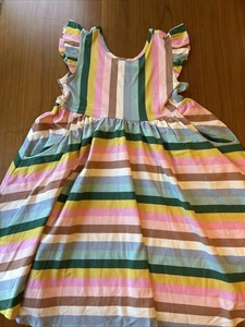Hanna Andersson Rainbow Stripe Super Soft Skater Dress - Size 8 130 NWOT - Picture 1 of 8