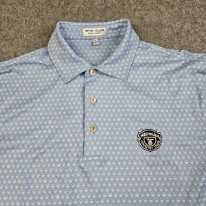 Peter Millar Polo Shirt Men Small Blue Skull Print Performance Summer Comfort - Picture 1 of 15