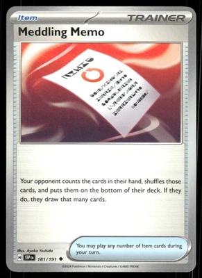 Meddling Memo SV08: Surging Sparks Pokemon #181/191 - - Image 1 of 2