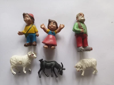 Taurus Gummifiguren - Heidi, Peter, Alm-Öhi - 2 Schafe und Ziege © 1974 Taurus - Bild 1 von 4