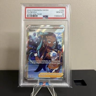 2020 Pokemon TCG Vivid Voltage Nessa Full Art #183 PSA 10 GEM MINT - Image 1 of 2