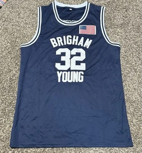 Jimmer Fredette Large #32 Large Basketball Jersey Sewn Brigham Young University - Picture 1 of 3