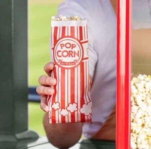 Carnival King Paper Popcorn Bags Red/White 1 Ounce Bag - Picture 1 of 2