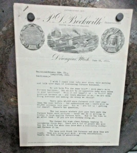 Round Oak Stove Dowagiac MI Beckwith SALES LETTER 1911 TO LOOGOOTEE IND HARDWARE - Picture 1 of 6
