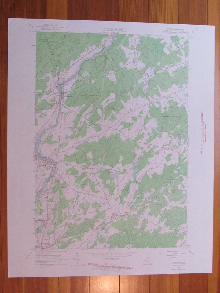 Mapa Topográfico Norfolk Nueva York 1966 Original Vintage USGS Foto 1 de 1