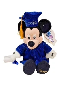 Graduate Mickey Mouse Disneyland Resort 2001 Mini Bean Bag Plush 8 Inch NEW - Picture 1 of 8