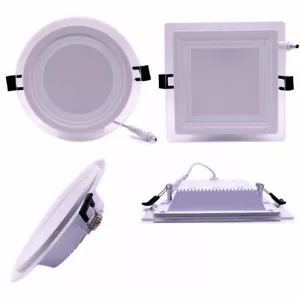 Heiß 6W 9W 12W 18W LED Glas Einbau Deckenplatte Licht Downlight quadratisch rund - Bild 1 von 20