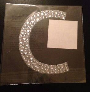 Bling Large Clear Rhinestone Letter Initial Monogram Sticker Decoration 4 X 6"