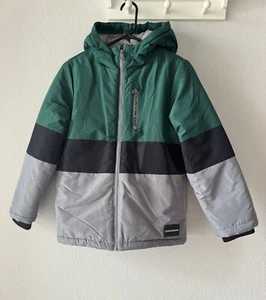 Calvin Klein Jeans Youth Size M 10/12 Gray & Green Thick Hooded Jacket - Picture 1 of 8