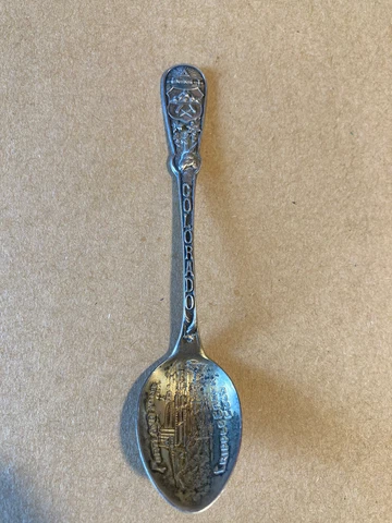 PORTLAND MINE Cripple Creek, Colorado - Sterling Silver Souvenir Spoon Cover