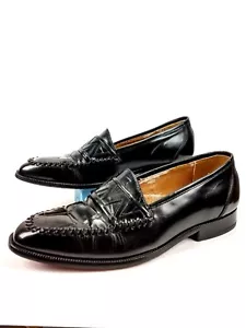 Giorgio Brutini scarpe uomo pelle mocassini slip-on vestito nero taglia 10D - Foto 1 di 10