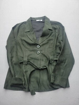 Chaqueta para mujer Cato XL verde chaqueta militar bolsillos cinturón botón liso poliéster Foto 1 de 4