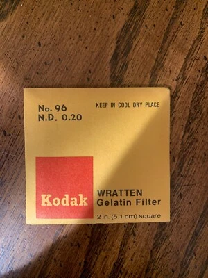 Wratten  Kodak No 96 N.D 0.20 Filter 2x2 inch (50mm)  Gelatin - Image 1 of 2