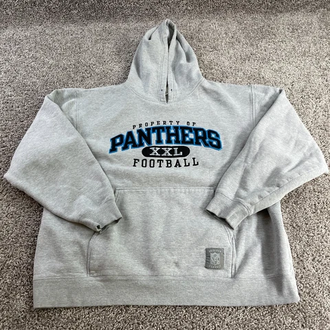 Carolina Panthers Sweatshirt Mens Large Gray Pullover Hoodie NFL Football * Cover
