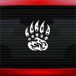 Bear Paw #2 Native American Car Decal Window Sticker Feather Wolf (20 COLORS!) - Picture 1 of 1
