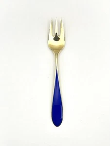 Norway Gold Plated 925 Sterling Silver Royal Blue Enamel Fork - 23 Grams - 5.5” - Picture 1 of 6