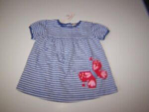 Baby Luigi Boutique Girls Dress Short Sleeve Stripe with Butterfly Size 24M NWT