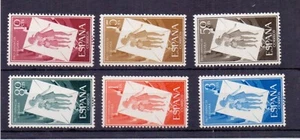 ESPAÑA 1956 JUEGO DE ALIVIO INFANTIL (6) sin montar o nunca montado gato £28 - Imagen 1 de 2