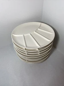 9 Vintage Mid Century Ceramic Divided Fondue Sushi Plates 9” Japan - Picture 1 of 9