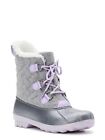 Wonder Nation Girls Size 6 Quilted Lace Up Winter Boots, Color:Grey/Purple Nwt