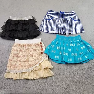 Girl Skirt Lot 4 Size 6 Gymboree Children’s Place Hand Made Blue Butterflies - Picture 1 of 18