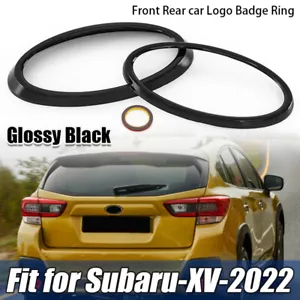Glossy Black Front & Rear Logo Trim Ring Cover Decals 2PCS For Subaru XV 2022 - Bild 1 von 7