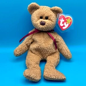 TY Beanie Baby - CURLY the Brown Nappy Bear (9 inch) - Picture 1 of 1