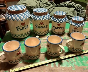 Vintage CIC Susan Winget Country Flare Canister Set & Mugs - Picture 1 of 7