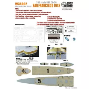 Hunter W35002 1/350 Wood Deck USS CA-38 SAN FRANCISCO 1942 FOR TRUMPETER 05309 - Picture 1 of 2