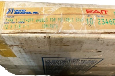 Roda de corte 9 lâminas United Abrasives 23460 12X1/8X1 alvenaria asfalto concreto - Imagem 1 de 2